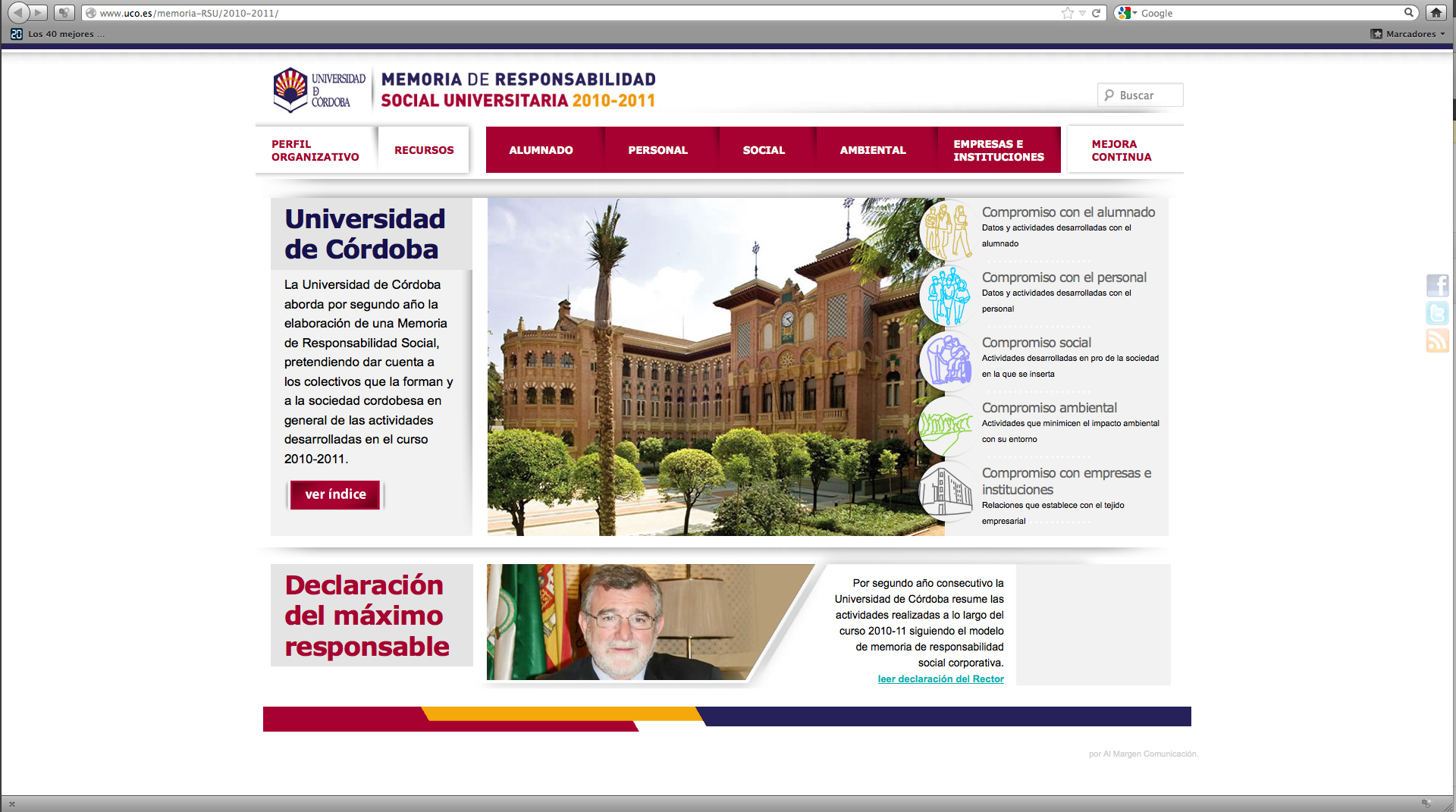 Nuevo diseño Web Responsabilidad Social UCO