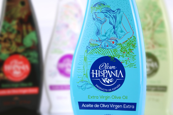4E diseño packaging aceite premium