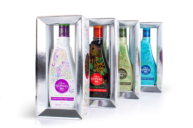 4E diseño packaging aceite premium