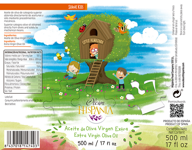 Little Almazara packaging para aceite infantil premiado en Ibérica Awards