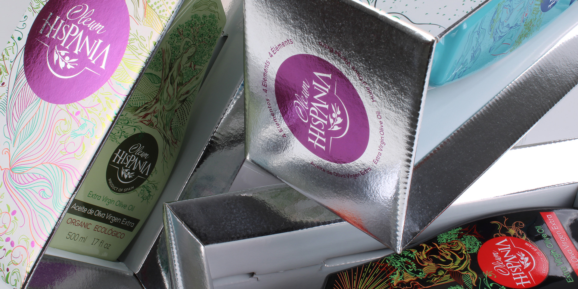 4E diseño packaging aceite premium