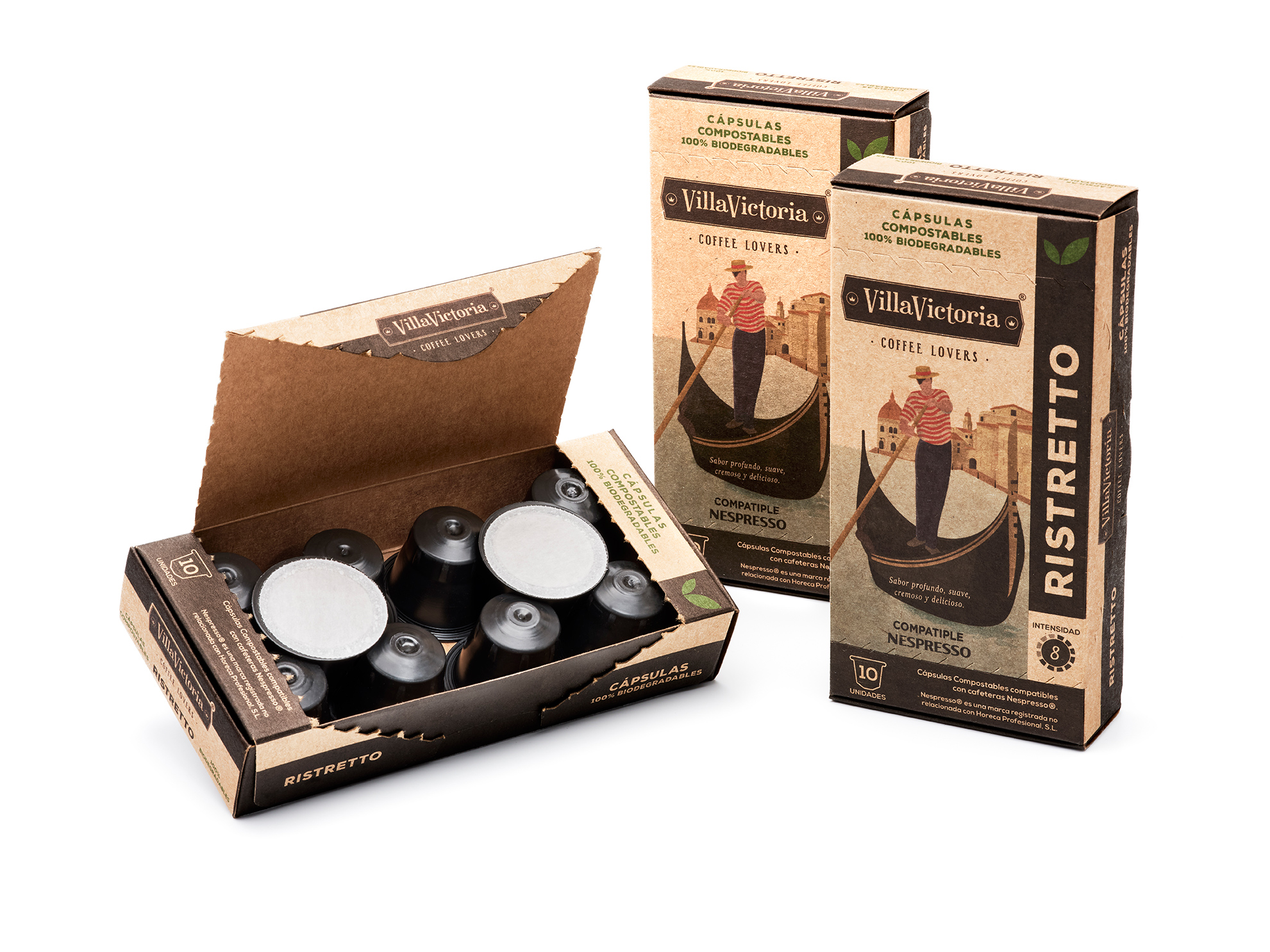 Nuestro packaging cafés Villa Victoria en DesingRush