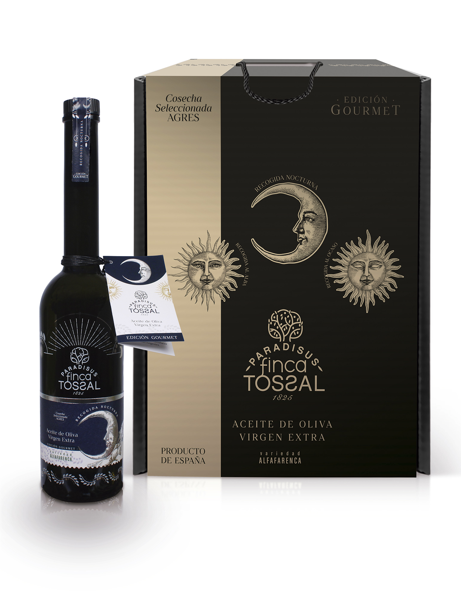Diseño de packaging de aceite premium. Estuche para envio B2C por paquetería