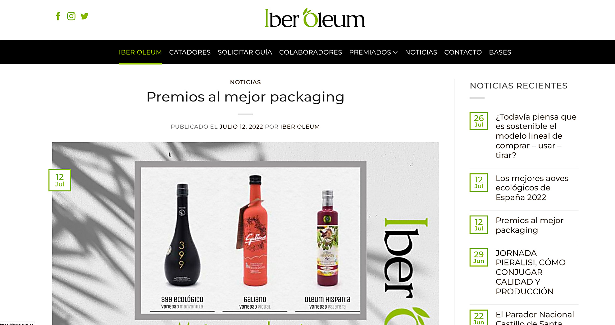 Gama Nature Mejor Packaging Aceite IberOleum