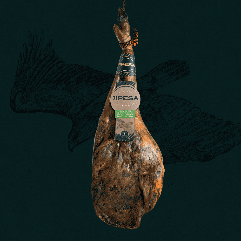 Jipesa packaging sostenible para jamón. Diseño y producción de fundas para jamones y paletas. Diseño de etiquetas, vitolas y marchamos para jamones, paletas y embutidos.