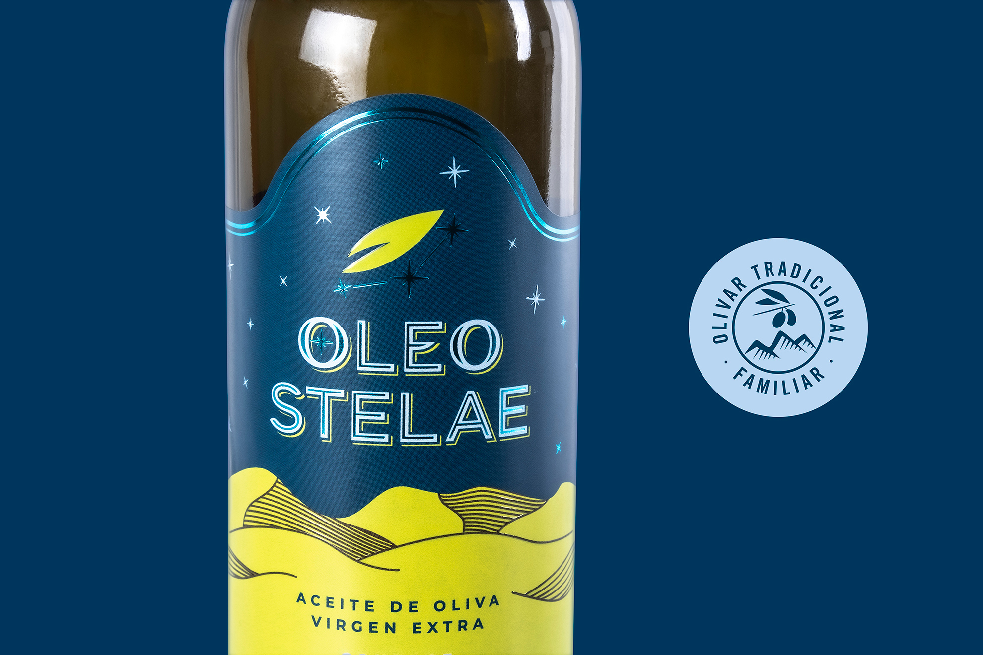 Oleo Stelae diseño de etiqueta para aceite