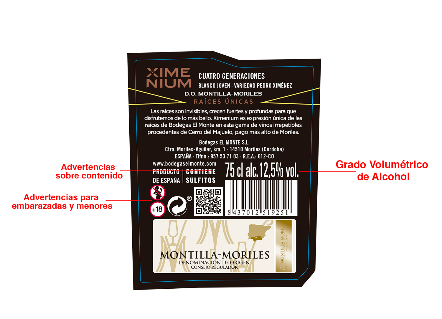 Diseño de etiqueta legal para vino 