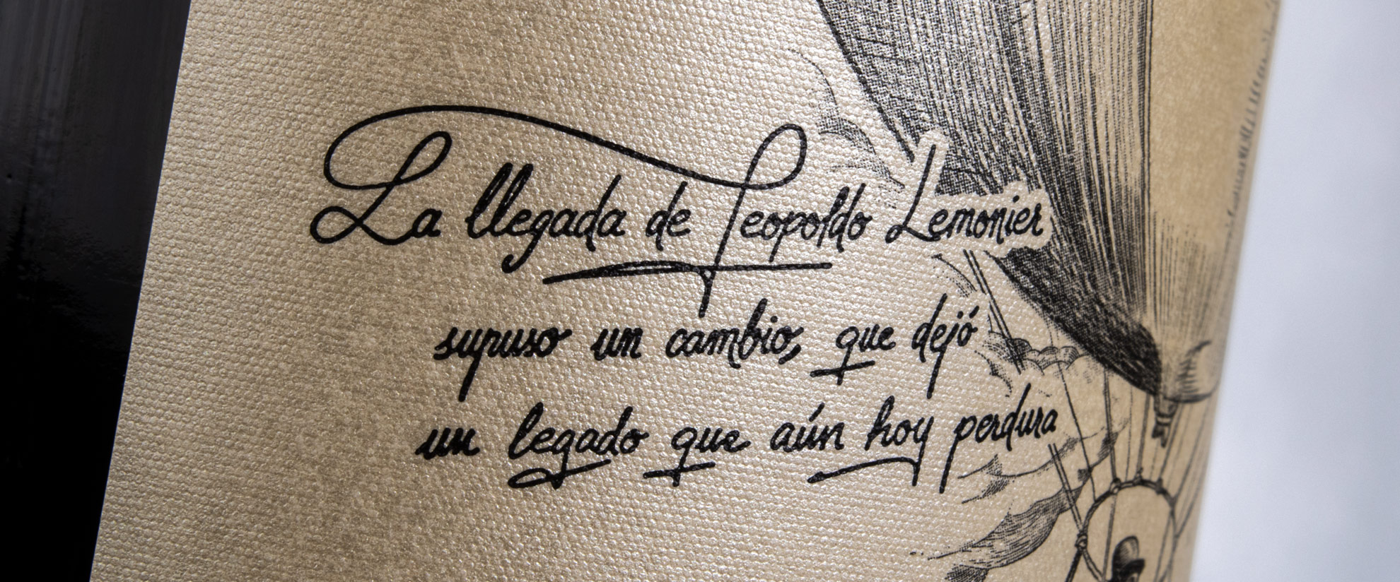 Diseño etiqueta vino tinto Lemonier para Bodegas Delgado
