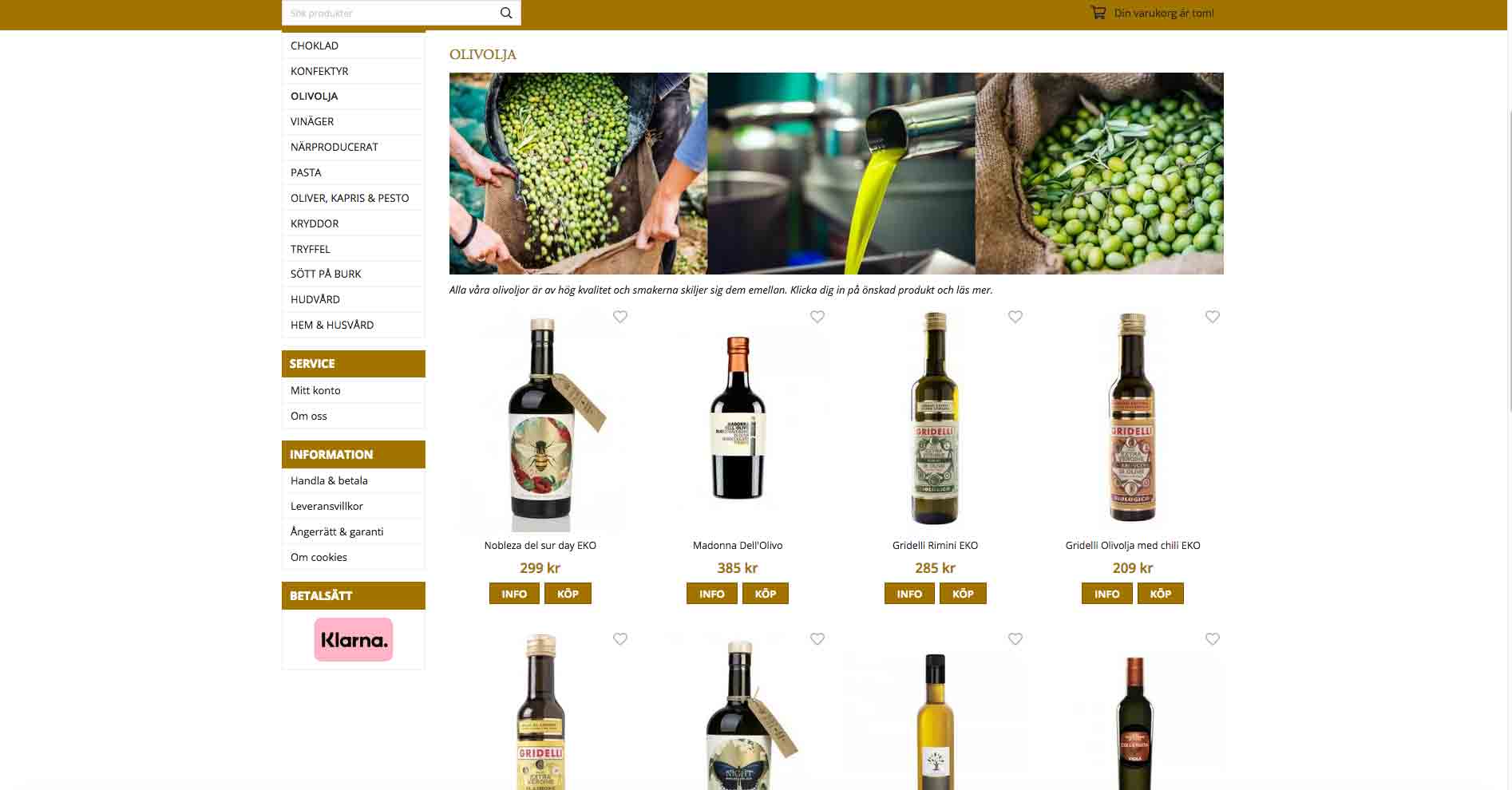 El mercado del Aceite de Oliva en Suecia