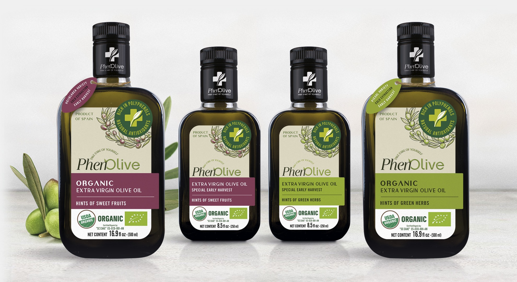 Packaging aceite de oliva virgen extra EEUU