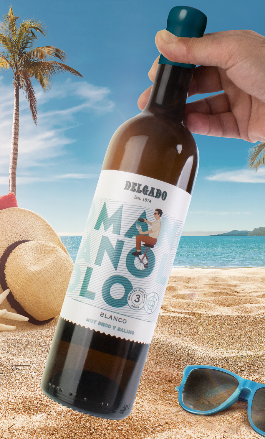 Diseño de etiqueta de vino seco Manolo